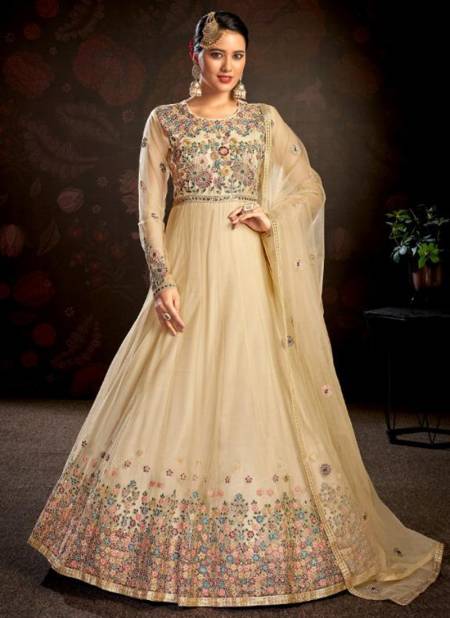 Chikoo Colour HOTLADY NASHEEN 3 Fancy Wedding Wear Heavy New Long Anarkali Suit Collection 7915